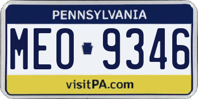 PA license plate MEO9346