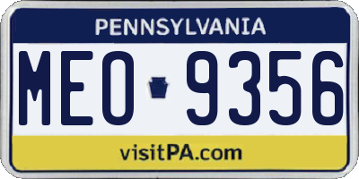 PA license plate MEO9356