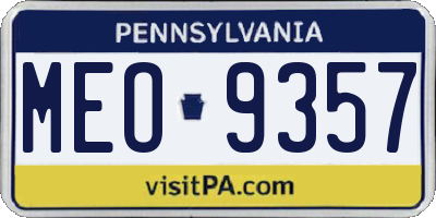 PA license plate MEO9357