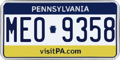 PA license plate MEO9358