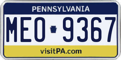 PA license plate MEO9367