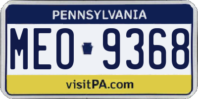 PA license plate MEO9368