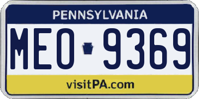 PA license plate MEO9369