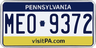 PA license plate MEO9372