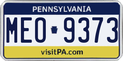 PA license plate MEO9373
