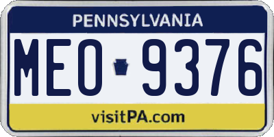 PA license plate MEO9376