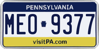 PA license plate MEO9377