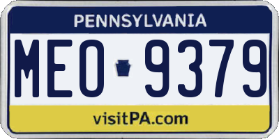 PA license plate MEO9379