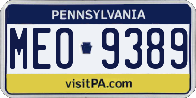 PA license plate MEO9389