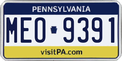 PA license plate MEO9391