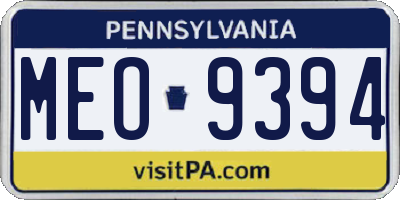 PA license plate MEO9394