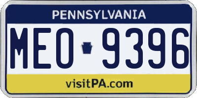 PA license plate MEO9396