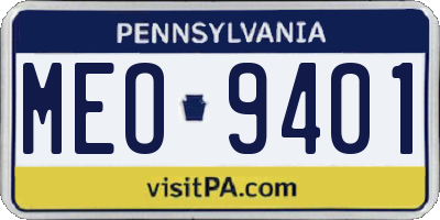 PA license plate MEO9401