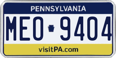 PA license plate MEO9404