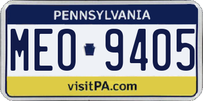 PA license plate MEO9405