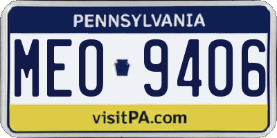 PA license plate MEO9406