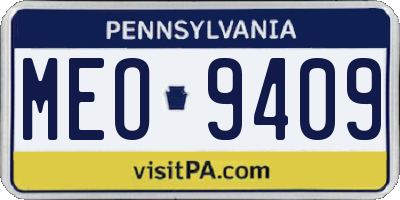 PA license plate MEO9409