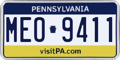 PA license plate MEO9411