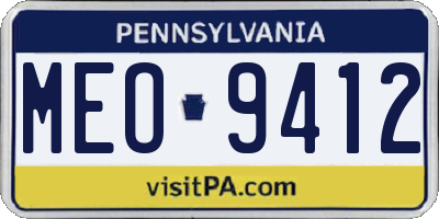 PA license plate MEO9412