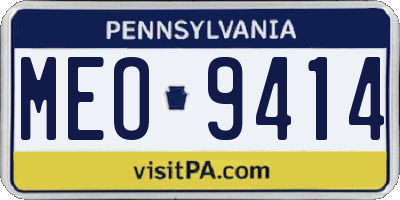 PA license plate MEO9414