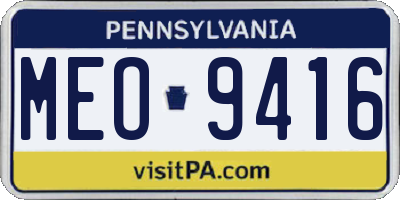 PA license plate MEO9416