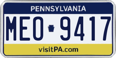 PA license plate MEO9417