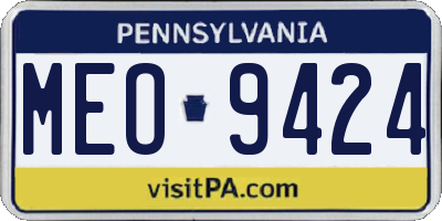 PA license plate MEO9424