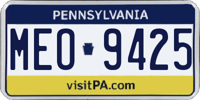 PA license plate MEO9425