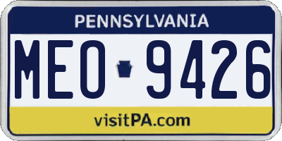 PA license plate MEO9426