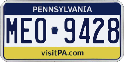 PA license plate MEO9428