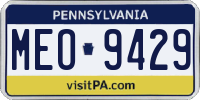 PA license plate MEO9429