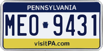 PA license plate MEO9431