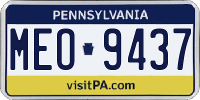 PA license plate MEO9437