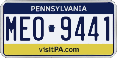 PA license plate MEO9441