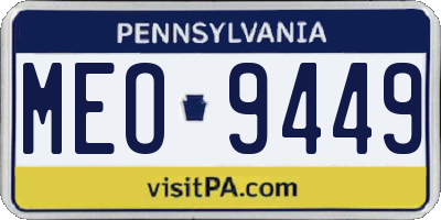PA license plate MEO9449