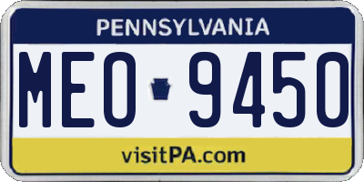 PA license plate MEO9450