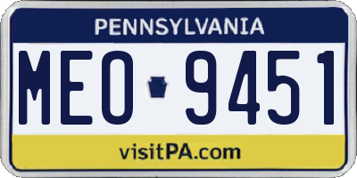 PA license plate MEO9451