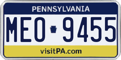 PA license plate MEO9455