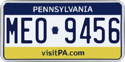 PA license plate MEO9456