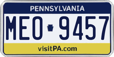 PA license plate MEO9457
