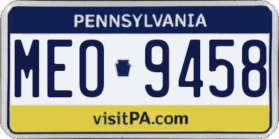 PA license plate MEO9458