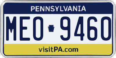 PA license plate MEO9460