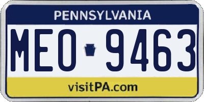 PA license plate MEO9463