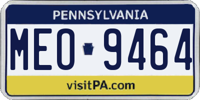 PA license plate MEO9464