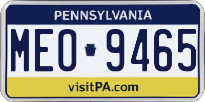 PA license plate MEO9465