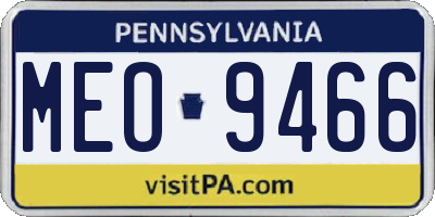 PA license plate MEO9466