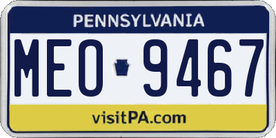 PA license plate MEO9467