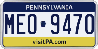 PA license plate MEO9470