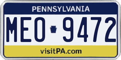 PA license plate MEO9472