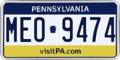 PA license plate MEO9474